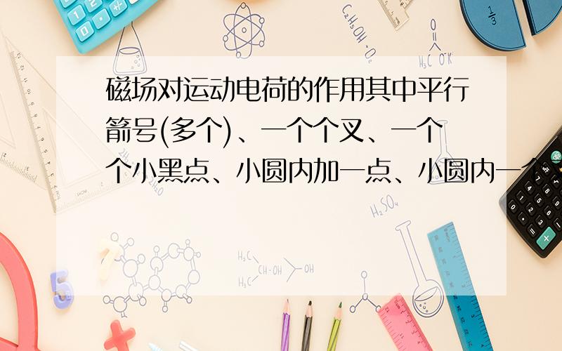 磁场对运动电荷的作用其中平行箭号(多个)、一个个叉、一个个小黑点、小圆内加一点、小圆内一个叉,