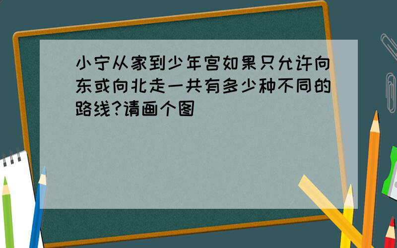 小宁从家到少年宫如果只允许向东或向北走一共有多少种不同的路线?请画个图