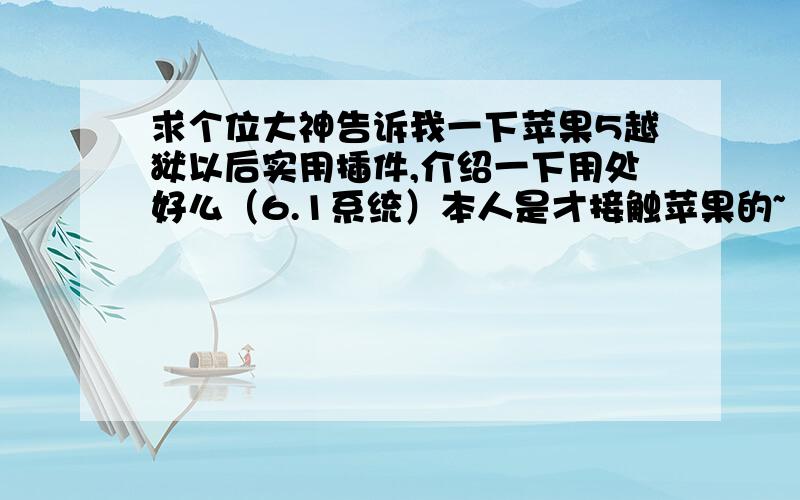 求个位大神告诉我一下苹果5越狱以后实用插件,介绍一下用处好么（6.1系统）本人是才接触苹果的~