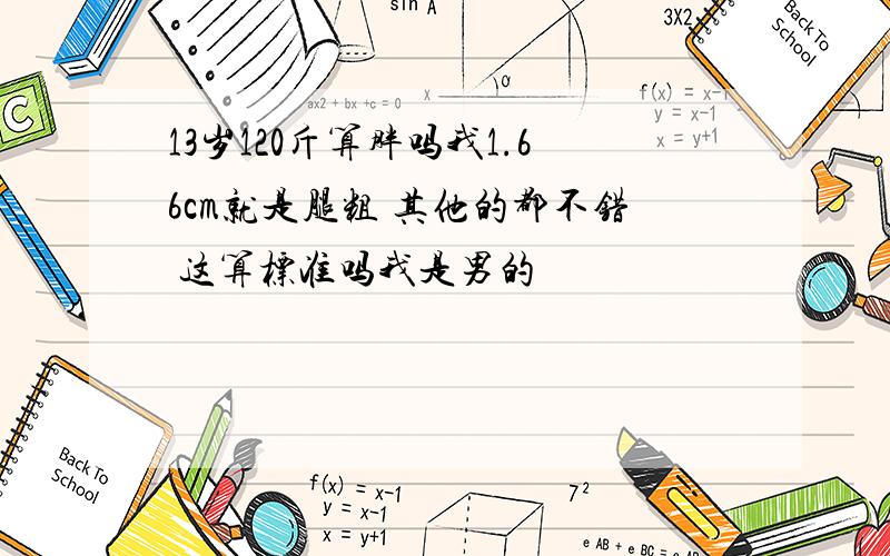 13岁120斤算胖吗我1.66cm就是腿粗 其他的都不错 这算标准吗我是男的