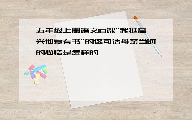 五年级上册语文18课“我挺高兴他爱看书”的这句话母亲当时的心情是怎样的