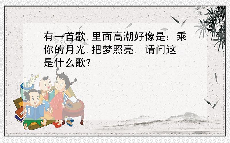 有一首歌,里面高潮好像是：乘你的月光,把梦照亮. 请问这是什么歌?