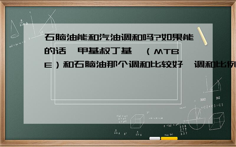 石脑油能和汽油调和吗?如果能的话  甲基叔丁基醚（MTBE）和石脑油那个调和比较好,调和比例是什么