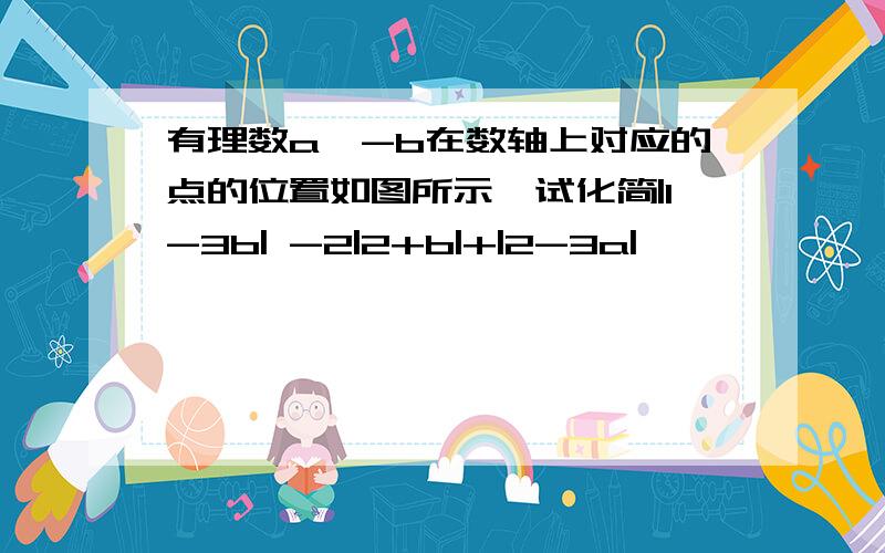 有理数a,-b在数轴上对应的点的位置如图所示,试化简|1-3b| -2|2+b|+|2-3a|