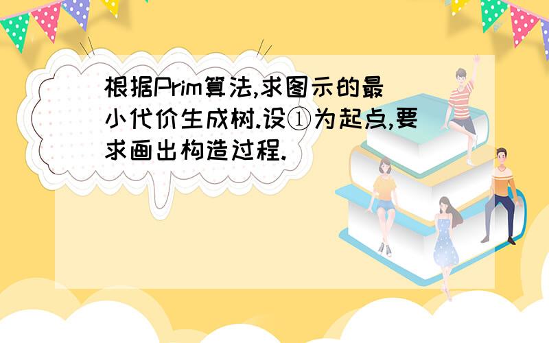 根据Prim算法,求图示的最小代价生成树.设①为起点,要求画出构造过程.