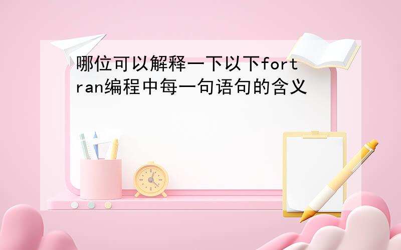 哪位可以解释一下以下fortran编程中每一句语句的含义