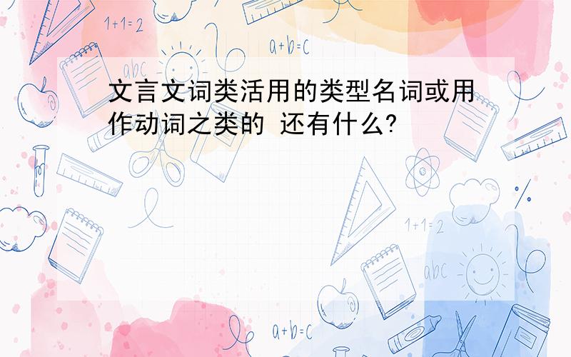 文言文词类活用的类型名词或用作动词之类的 还有什么?