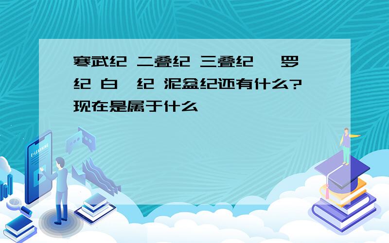 寒武纪 二叠纪 三叠纪 侏罗纪 白垩纪 泥盆纪还有什么?现在是属于什么