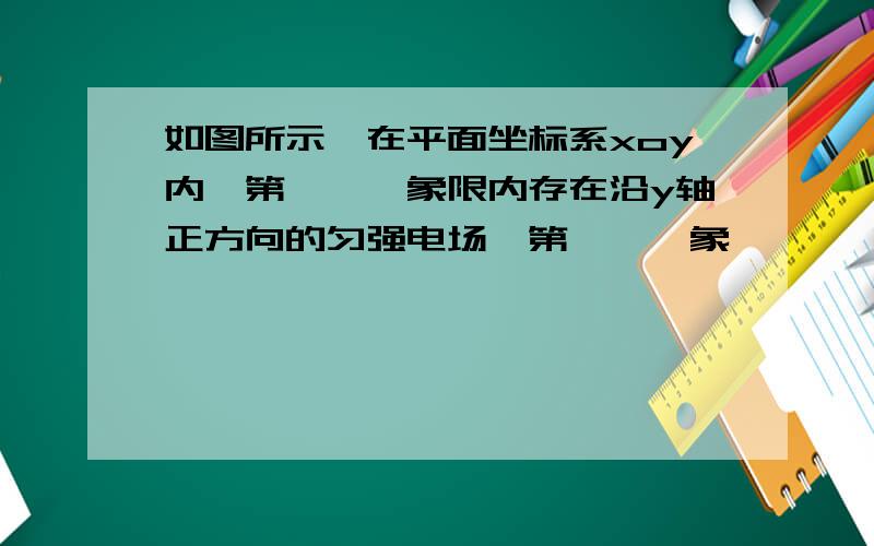 如图所示,在平面坐标系xoy内,第Ⅱ,Ⅲ象限内存在沿y轴正方向的匀强电场,第Ⅰ,Ⅳ象