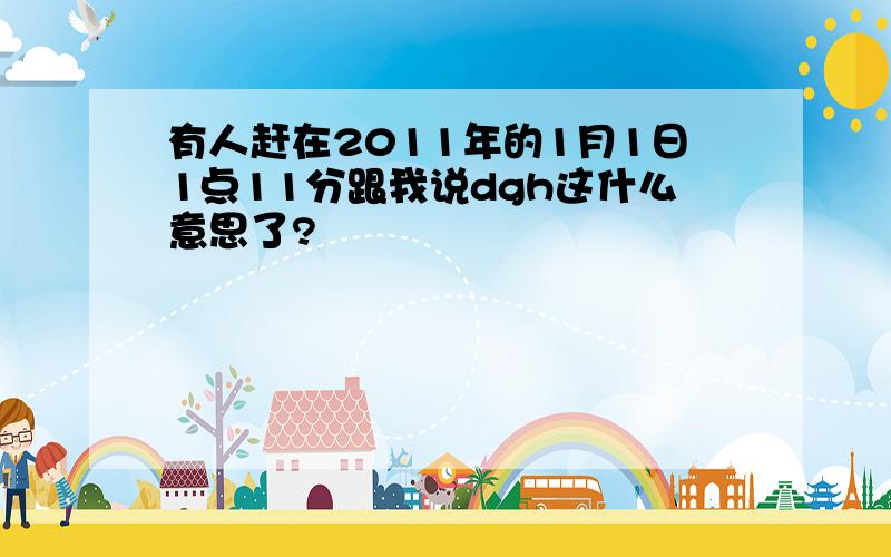 有人赶在2011年的1月1日1点11分跟我说dgh这什么意思了?