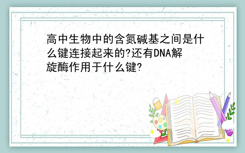 高中生物中的含氮碱基之间是什么键连接起来的?还有DNA解旋酶作用于什么键?