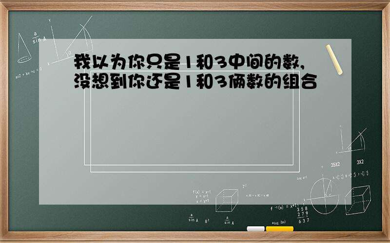 我以为你只是1和3中间的数,没想到你还是1和3俩数的组合