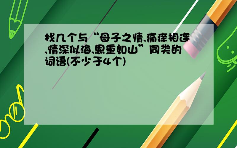 找几个与“母子之情,痛痒相连,情深似海,恩重如山”同类的词语(不少于4个)