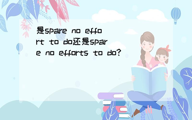 是spare no effort to do还是spare no efforts to do?