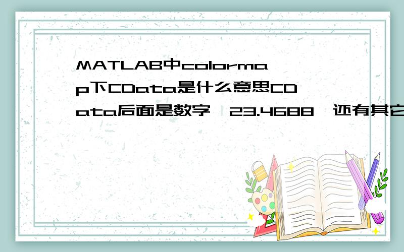 MATLAB中colormap下CData是什么意思CData后面是数字,23.4688,还有其它的数