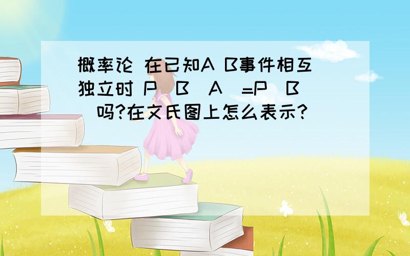 概率论 在已知A B事件相互独立时 P(B|A)=P(B)吗?在文氏图上怎么表示?