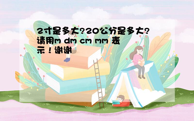 2寸是多大?20公分是多大?请用m dm cm mm 表示 ! 谢谢