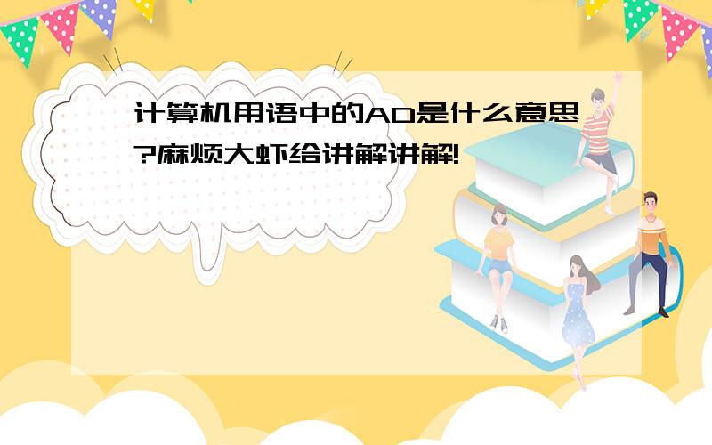 计算机用语中的AD是什么意思?麻烦大虾给讲解讲解!