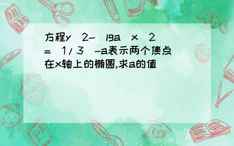 方程y^2-(lga)x^2=(1/3)-a表示两个焦点在x轴上的椭圆,求a的值