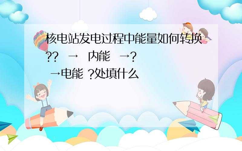 核电站发电过程中能量如何转换??  →  内能  →?  →电能 ?处填什么