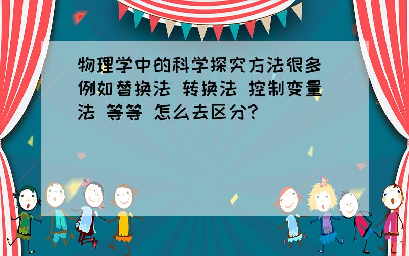 物理学中的科学探究方法很多 例如替换法 转换法 控制变量法 等等 怎么去区分?