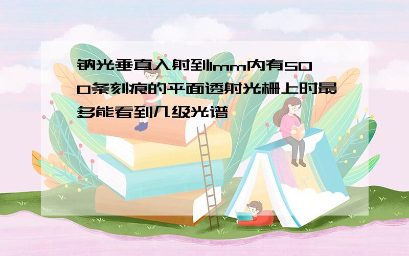 钠光垂直入射到1mm内有500条刻痕的平面透射光栅上时最多能看到几级光谱