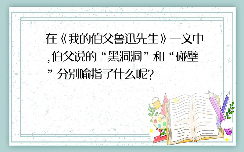 在《我的伯父鲁迅先生》一文中,伯父说的“黑洞洞”和“碰壁”分别喻指了什么呢?