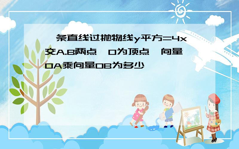 一条直线过抛物线y平方=4x交A.B两点,O为顶点,向量OA乘向量OB为多少