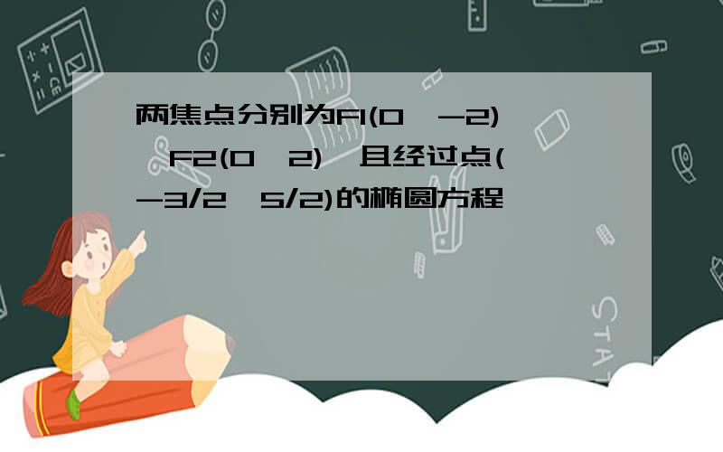 两焦点分别为F1(0,-2),F2(0,2),且经过点(-3/2,5/2)的椭圆方程