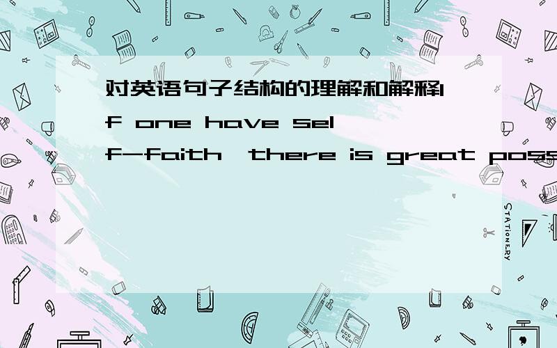 对英语句子结构的理解和解释If one have self-faith,there is great posssibility that one can achieve anything when faced with hardships.请问 这里面的faced with hardships 是什么结构,这里能用faces with hardships吗?