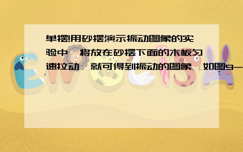 单摆!用砂摆演示振动图象的实验中,将放在砂摆下面的木板匀速拉动,就可得到振动的图象,如图9-24甲所示,现把木板换成纸带,改用一电动小车拉动,小车做匀加速直线运动,结果得到了如果所示