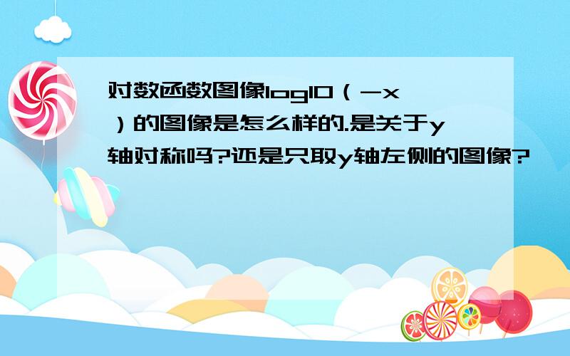 对数函数图像log10（-x）的图像是怎么样的.是关于y轴对称吗?还是只取y轴左侧的图像?