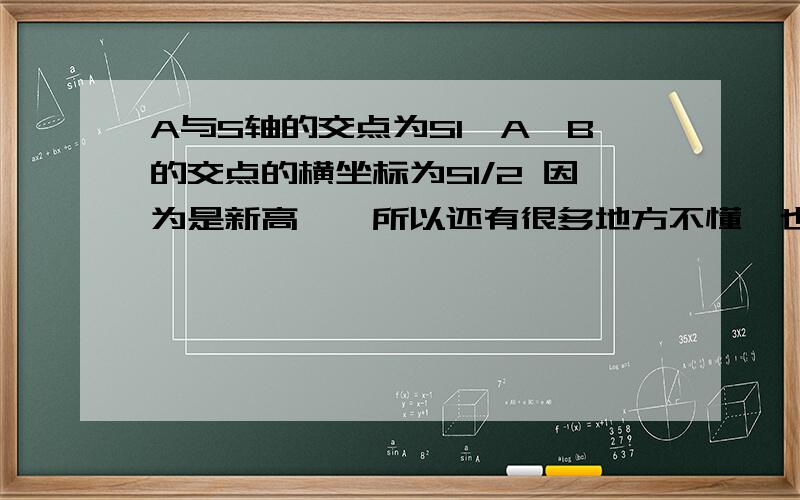 A与S轴的交点为S1,A、B的交点的横坐标为S1/2 因为是新高一,所以还有很多地方不懂,也希望大家多多包涵!