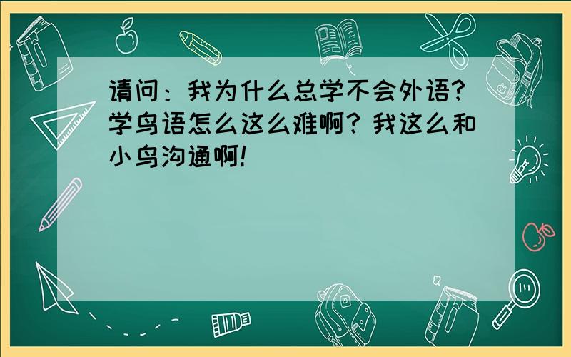 请问：我为什么总学不会外语?学鸟语怎么这么难啊？我这么和小鸟沟通啊！