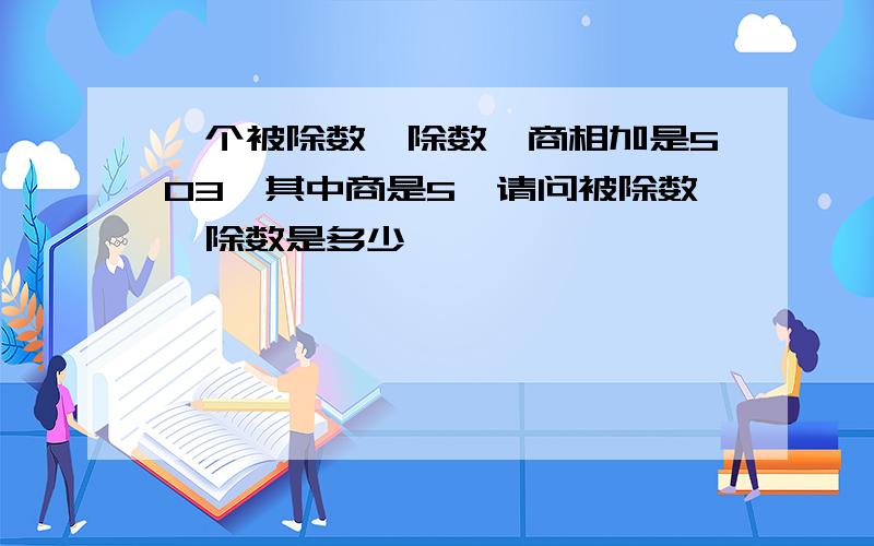 一个被除数,除数,商相加是503,其中商是5,请问被除数,除数是多少