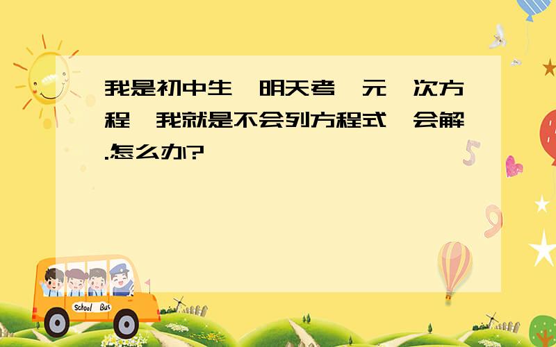 我是初中生,明天考一元一次方程,我就是不会列方程式,会解.怎么办?