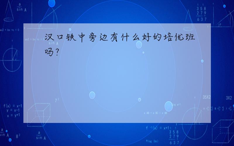 汉口铁中旁边有什么好的培优班吗?