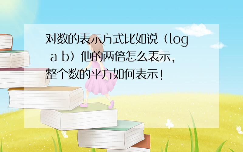 对数的表示方式比如说（log a b）他的两倍怎么表示,整个数的平方如何表示!