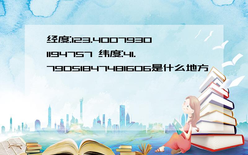 经度:123.40079301194757 纬度:41.79051847481606是什么地方