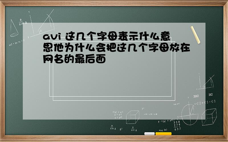 avi 这几个字母表示什么意思他为什么会把这几个字母放在网名的最后面