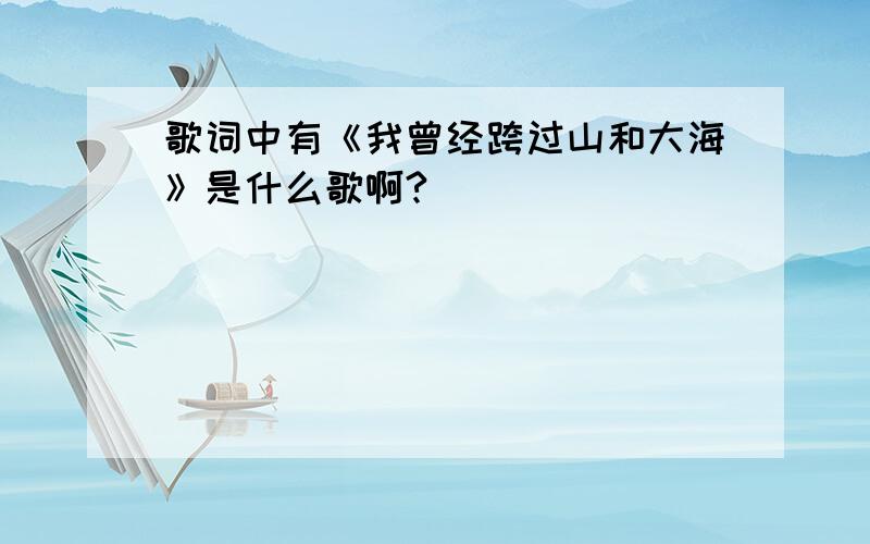 歌词中有《我曾经跨过山和大海》是什么歌啊?