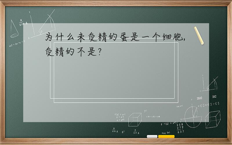 为什么未受精的蛋是一个细胞,受精的不是?