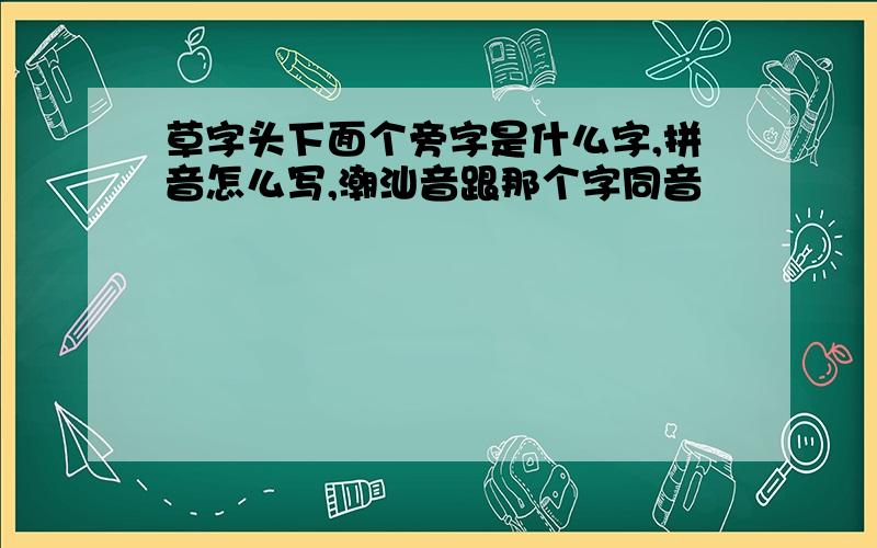 草字头下面个旁字是什么字,拼音怎么写,潮汕音跟那个字同音