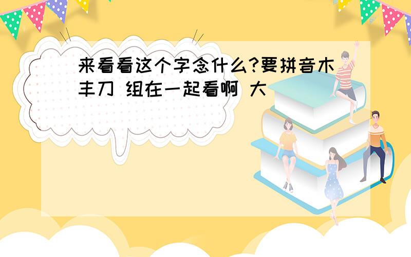 来看看这个字念什么?要拼音木丰刀 组在一起看啊 大