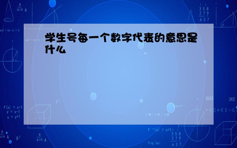 学生号每一个数字代表的意思是什么