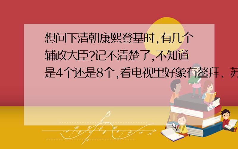 想问下清朝康熙登基时,有几个辅政大臣?记不清楚了,不知道是4个还是8个,看电视里好象有鳌拜、苏克撒哈、索尼、额必隆等等,不知道历史上真实的情况是怎么样的啊?