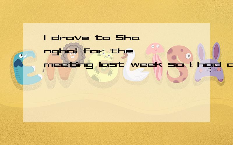 I drove to Shanghai for the meeting last week so I had a few days off.(对I drove to Shanghai for the meeting last week提问）Is that the reason_______you_______a few days off?用这样的形式回答