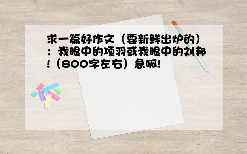 求一篇好作文（要新鲜出炉的）：我眼中的项羽或我眼中的刘邦!（800字左右）急啊!