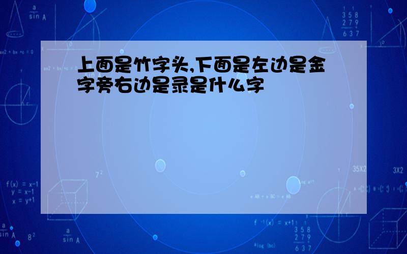 上面是竹字头,下面是左边是金字旁右边是录是什么字