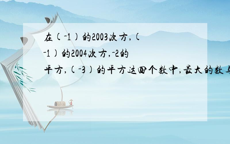 在(-1)的2003次方,(-1)的2004次方,-2的平方,(-3)的平方这四个数中,最大的数与最小的数的和是多少?急急急急急急急急急急急啊````快点哇``